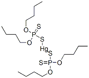 Bis(dibutoxyphosphinothioylthio)mercury(II) Struktur