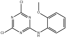 4,6-ジクロロ-N-(2-メトキシフェニル)-1,3,5-トリアジン-2-アミン 化学構造式