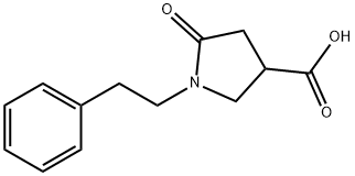 5-オキソ-1-(2-フェニルエチル)ピロリジン-3-カルボン酸 化学構造式