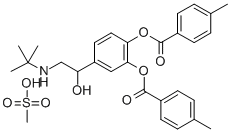 (tert-butyl)[beta-hydroxy-3,4-bis(p-toluoyloxy)phenethyl]ammonium methanesulphonate Structure