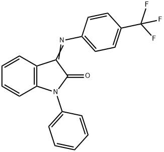(Z)-1-Phenyl-3-(4-(trifluoromethyl)phenylimino)indolin-2-one Structure