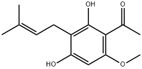 1-[2,4-Dihydroxy-6-methoxy-3-(3-methyl-2-butenyl)phenyl]ethanone Structure