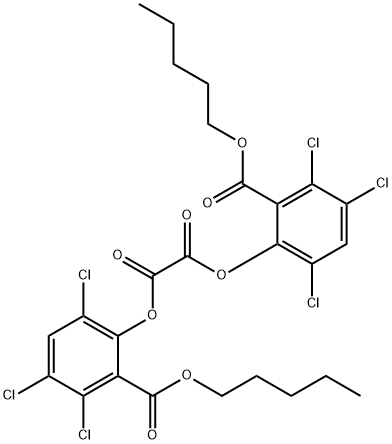 しゅう酸ビス[3,4,6-トリクロロ-2-(ペンチルオキシカルボニル)フェニル] 化学構造式