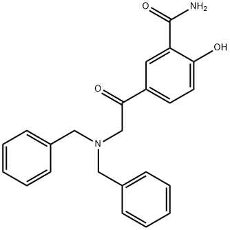5-[[ビス(フェニルメチル)アミノ]アセチル]-2-ヒドロキシベンズアミド 化学構造式