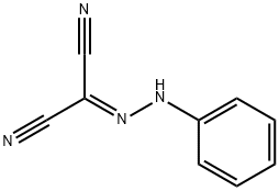 2-(2-フェニルヒドラゾノ)マロノニトリル 化学構造式