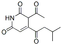 (-)-3-Acetyl-4-(3-methyl-1-oxobutyl)-2,6(1H,3H)-pyridinedione Struktur