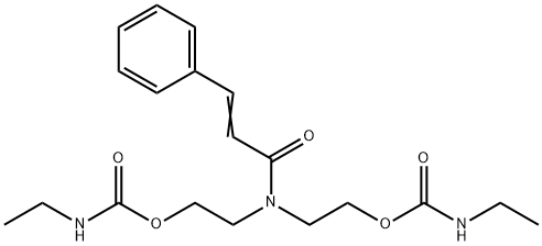 Bis(N-ethylcarbamic acid)[(1-oxo-3-phenyl-2-propenyl)imino]bis(2,1-ethanediyl) ester Structure