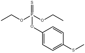 ホスホロチオ酸O,O-ジエチルO-[p-(メチルチオ)フェニル] 化学構造式