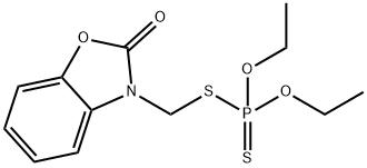 Dithiophosphoric acid O,O-diethyl S-(2,3-dihydro-2-oxobenzoxazol-3-ylmethyl) ester Structure