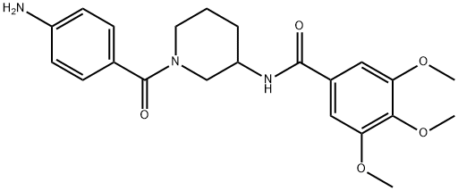 N-(1-(p-Aminobenzoyl)-3-piperidyl)-3,4,5-trimethoxybenzamide hydrate Structure