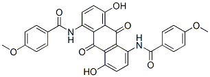 N,N'-(9,10-ジヒドロ-4,8-ジヒドロキシ-9,10-ジオキソアントラセン-1,5-ジイル)ビス(4-メトキシベンズアミド) 化学構造式