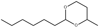 2-ヘキシル-4-メチル-1,3-ジオキサン 化学構造式