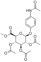 4-乙酰氨基苯基-2,3,4-三-O-乙酰基-Β-D-葡糖苷酸甲酯 结构式