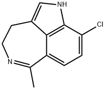 9-クロロ-3,4-ジヒドロ-6-メチル-1H-アゼピノ[5,4,3-cd]インドール 化学構造式