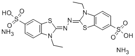 2,2-连氮基-双-(3-乙基苯并二氢噻唑啉-6-磺酸)二铵盐, 30931-67-0, 结构式