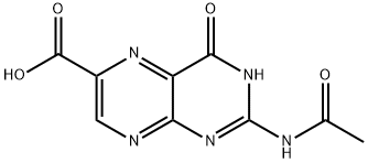 2-アセチルアミノ-3,4-ジヒドロ-4-オキソプテリジン-6-カルボン酸 化学構造式