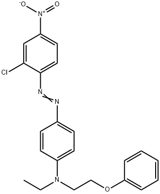 4-(2-クロロ-4-ニトロフェニルアゾ)-N-エチル-N-(2-フェノキシエチル)アニリン 化学構造式