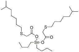 ジブチルビス[[(6-メチルヘプチルチオ)アセチル]オキシ]すず(IV) 化学構造式