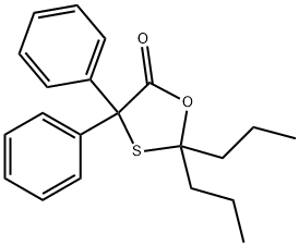 4,4-Diphenyl-2,2-dipropyl-1,3-oxathiolan-5-one 结构式