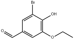 3-ブロモ-5-エトキシ-4-ヒドロキシヘンズアルテヒド 化学構造式