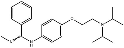 N-[p-[2-(Diisopropylamino)ethoxy]phenyl]-N'-methylbenzamidine Struktur
