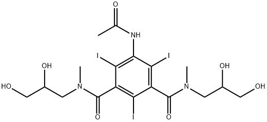 5-(Acetylamino)-N,N'-bis(2,3-dihydroxypropyl)-2,4,6-triiodo-N,N'-dimethyl-1,3-benzenedicarboxamide Structure