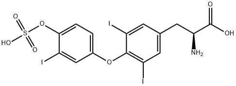 (2S)-2-amino-3-[3,5-diiodo-4-(3-iodo-4-sulfooxy-phenoxy)phenyl]propanoic acid Struktur