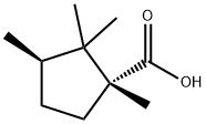 (1R,3R)-1,2,2,3-テトラメチルシクロペンタンカルボン酸 化学構造式
