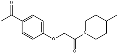4'-[[2-(4-メチルピペリジノ)-2-オキソエチル]オキシ]アセトフェノン 化学構造式
