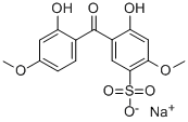 4-ヒドロキシ-5-(2-ヒドロキシ-4-メトキシベンゾイル)-2-メトキシベンゼンスルホン酸ナトリウム 化学構造式