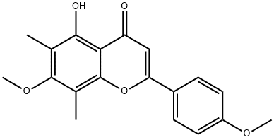 5-ヒドロキシ-2-(4-メトキシフェニル)-6,8-ジメチル-7-メトキシ-4H-1-ベンゾピラン-4-オン 化学構造式