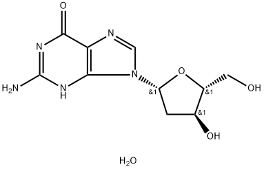 2′-デオキシグアノシン 一水和物 化学構造式