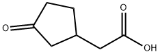 2-(3-オキソシクロペンチル)酢酸 化学構造式