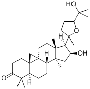 (20ξ)-20,24-エポキシ-16β,25-ジヒドロキシ-9β,19-シクロ-5α-ラノスタン-3-オン 化学構造式