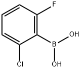2-クロロ-6-フルオロフェニルボロン酸 化学構造式