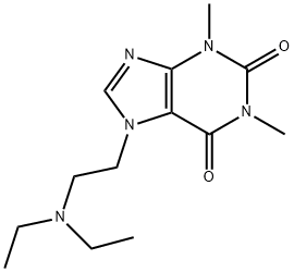 7-[2-(二乙氨基)乙基]-1,3-二甲基黄嘌呤, 314-35-2, 结构式