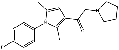 1-[1-(4-Fluorophenyl)-2,5-dimethyl-1H-pyrrol-3-yl]-2-(1-pyrrolidinyl)ethanone Struktur