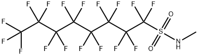 1,1,2,2,3,3,4,4,5,5,6,6,7,7,8,8,8-ヘプタデカフルオロ-N-メチル-1-オクタンスルホンアミド 化学構造式