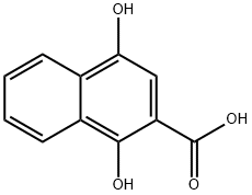 1,4-ジヒドロキシ-2-ナフトエ酸 化学構造式