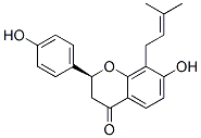 (S)-2,3-ジヒドロ-7-ヒドロキシ-2-(4-ヒドロキシフェニル)-8-(3-メチル-2-ブテニル)-4H-1-ベンゾピラン-4-オン 化学構造式