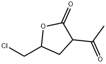 3-アセチル-5-(クロロメチル)テトラヒドロフラン-2-オン 化学構造式