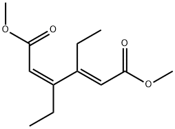 (2E,4Z)-3,4-ジエチル-2,4-ヘキサジエン二酸ジメチル 化学構造式