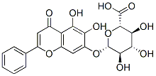 (2S,3S,4S,5R,6S)-6-(5,6-dihydroxy-4-oxo-2-phenyl-chromen-7-yl)oxy-3,4, 5-trihydroxy-oxane-2-carboxylic acid Struktur