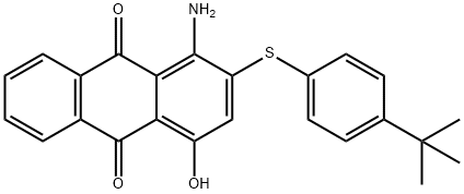 1-Amino-2-[[4-(1,1-dimethylethyl)phenyl]thio]-4-hydroxy-9,10-anthracenedione Struktur