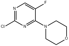 4-(2-クロロ-5-フルオロ-4-ピリミジニル)モルホリン 化学構造式