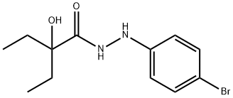 2-Ethyl-2-hydroxybutyric acid 2-(p-bromophenyl)hydrazide Structure