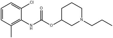 N-(2-Chloro-6-methylphenyl)carbamic acid 1-propyl-3-piperidinyl ester Struktur