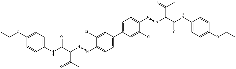 2,2'-[(3,3'-dichloro[1,1'-biphenyl]-4,4'-diyl)bis(azo)]bis[N-(4-ethoxyphenyl)-3-oxobutyramide] Struktur
