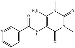 Nicotinamide,  N-(6-amino-1,2,3,4-tetrahydro-1,3-dimethyl-2,4-dioxo-5-pyrimidinyl)-  (7CI,8CI) 结构式