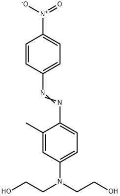 4-(4-ニトロフェニルアゾ)-3-メチル-N,N-ビス(2-ヒドロキシエチル)アニリン 化学構造式
